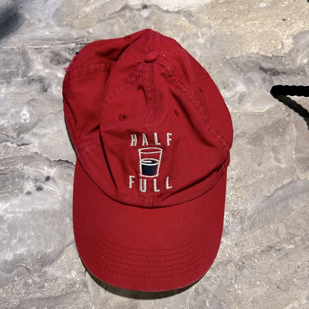life is good “half full” hat